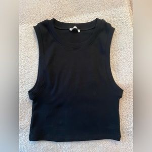 Zara Black Ribbed Tank/Crop Top